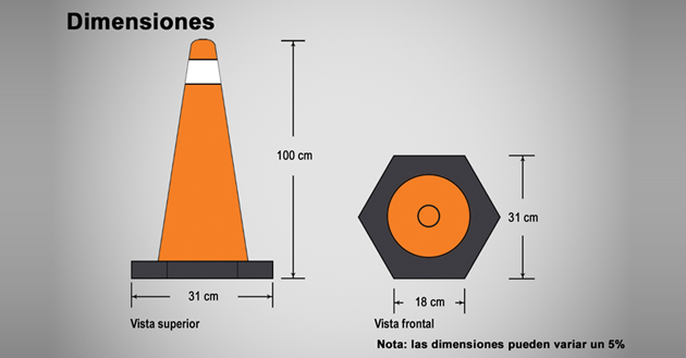 Cono semiflexible de 100cm