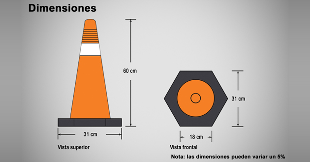 Cono semiflexible de 60cm