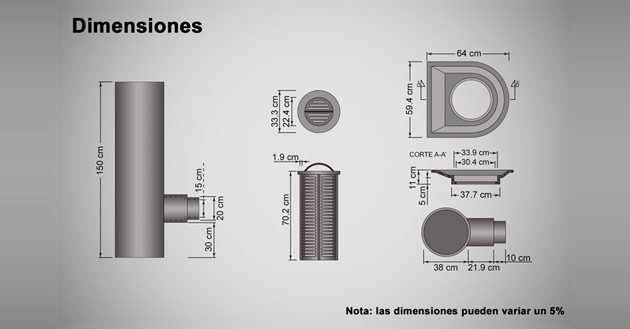 Conjunto pozo de visita banqueta