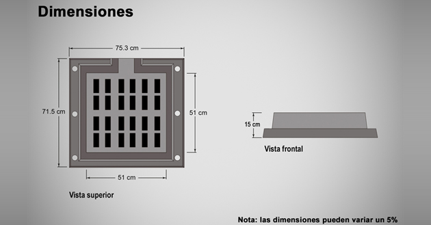 Rejilla para pozo de tormenta 50x50